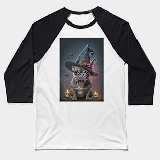 French Bulldog Halloween Witch Card Baseball T-Shirt